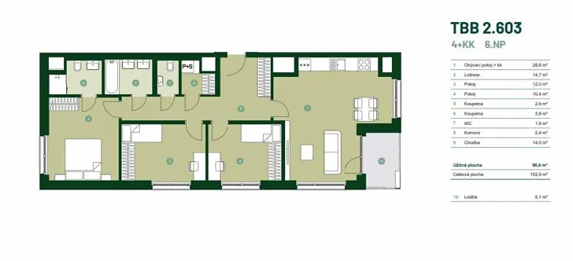 Prodej bytu 4+kk, Praha - Hlubočepy, Silurská, 104 m2