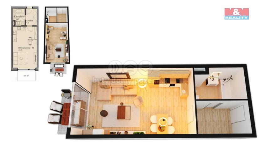 Prodej bytu 1+kk, Slaný, Lázeňská, 34 m2