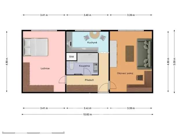Prodej bytu 2+1, Praha - Malešice, Nad úžlabinou, 53 m2