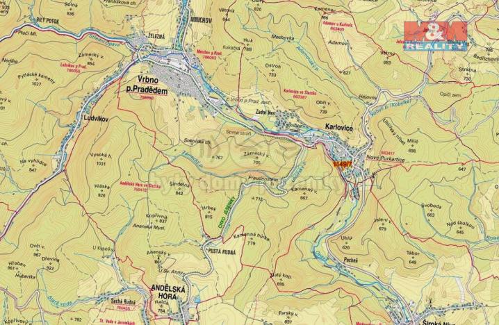 Prodej pozemku, Karlovice, 603 m2