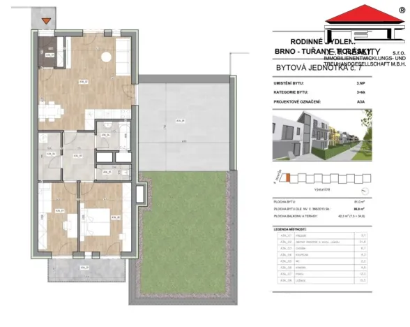 Prodej bytu 3+kk, Brno - Holásky, 87 m2