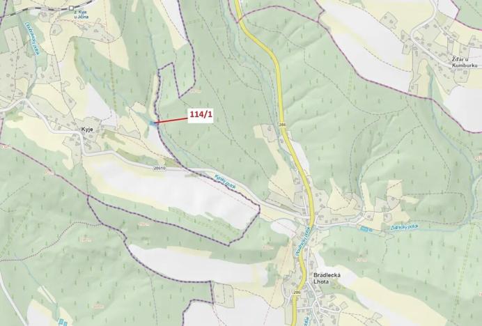 Dražba pozemku, Kyje, 640 m2
