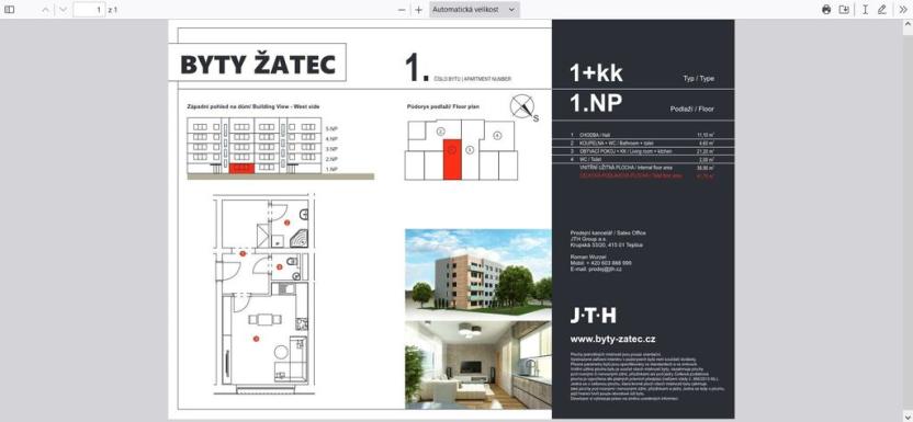 Prodej bytu 1+kk, Žatec, Husova, 42 m2
