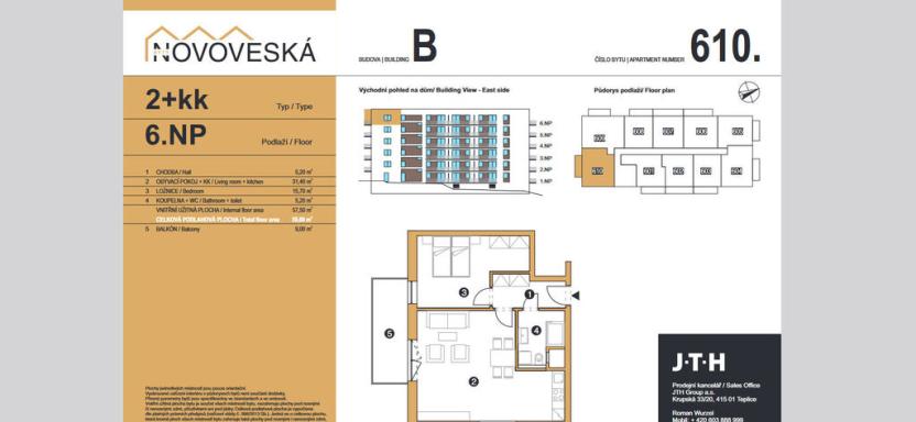 Prodej bytu 2+kk, Teplice, Novoveská, 61 m2