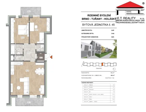 Prodej bytu 3+kk, Brno - Holásky, 90 m2
