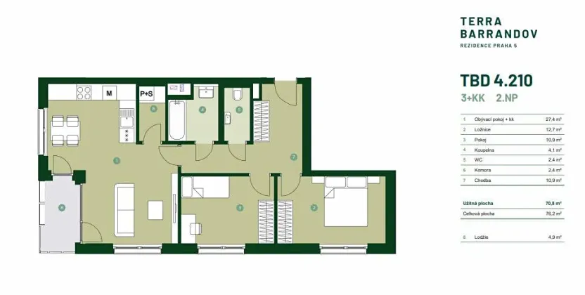 Prodej bytu 3+kk, Praha - Hlubočepy, Silurská, 76 m2