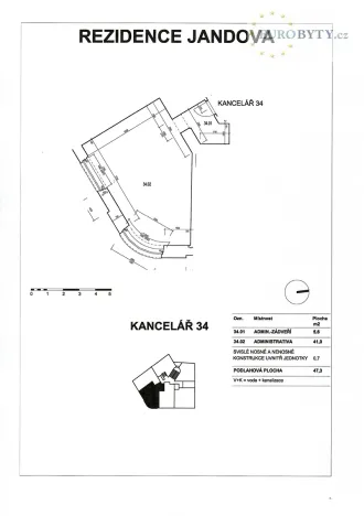 Prodej kanceláře, Praha - Vysočany, Jandova, 48 m2