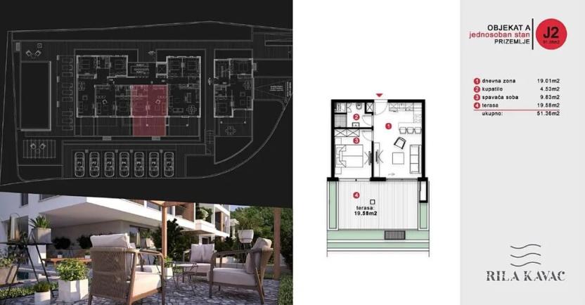 Prodej bytu 2+kk, Кавач, Černá Hora, 33 m2