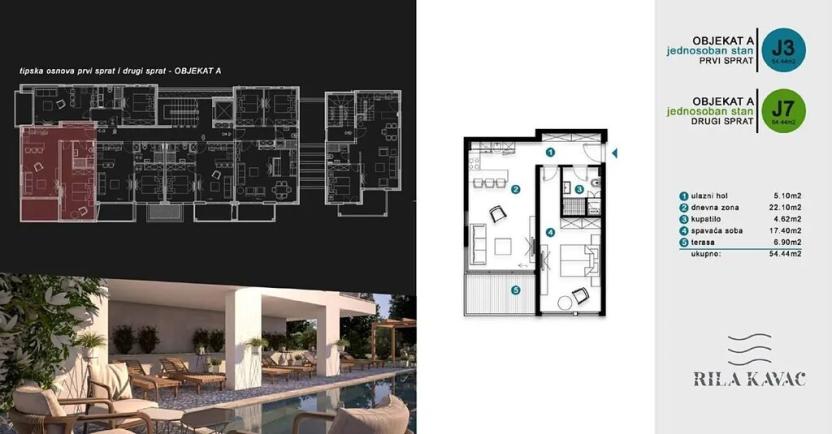Prodej bytu 2+kk, Кавач, Černá Hora, 33 m2
