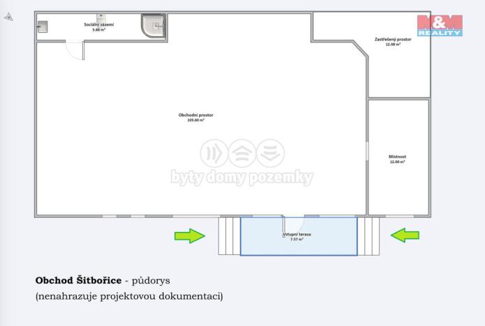 Prodej obchodního prostoru, Šitbořice, Dlouhá, 143 m2