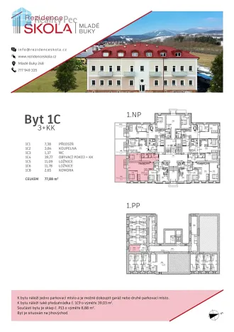 Prodej bytu 3+kk, Mladé Buky, 77 m2