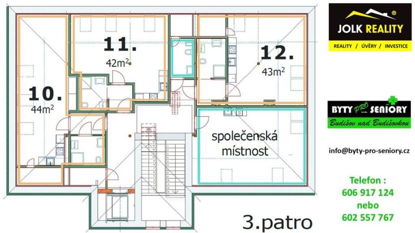 Pronájem bytu 1+kk, Budišov nad Budišovkou, Berounská, 43 m2