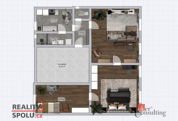 Prodej bytu 3+1, Frýdlant, Míru, 82 m2