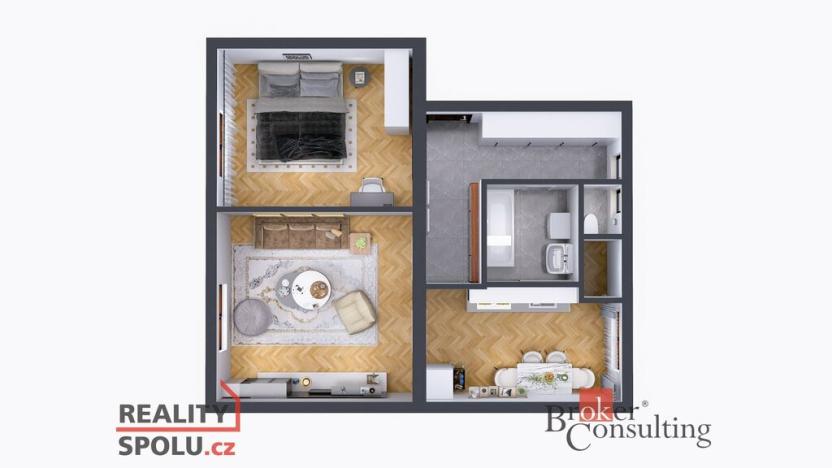 Prodej bytu 2+1, Odolena Voda, Husova, 58 m2