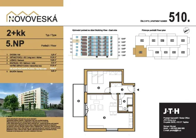 Prodej bytu 2+kk, Teplice, Novoveská, 70 m2