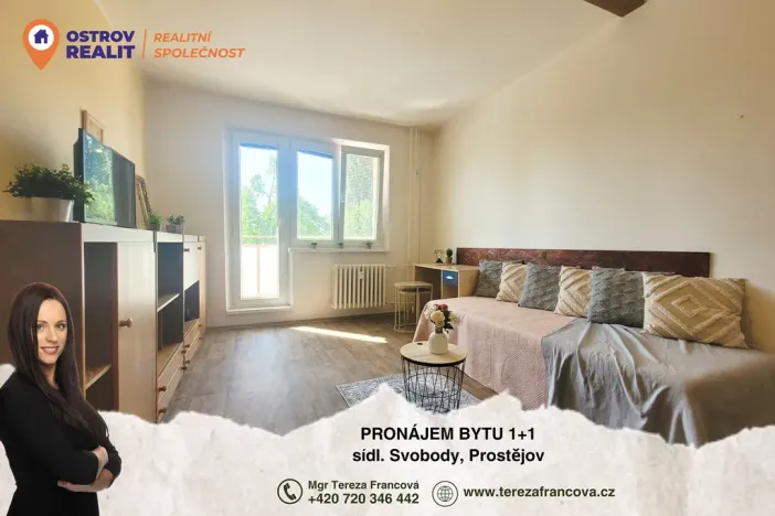 Pronájem bytu 1+1, Prostějov, sídl. Svobody, 35 m2