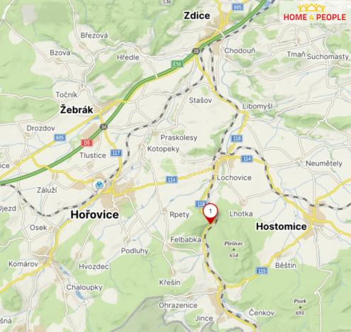 Pronájem bytu 1+1, Lochovice - Obora, 40 m2