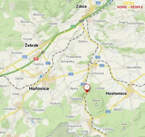 Pronájem bytu 1+1, Lochovice - Obora, 41 m2
