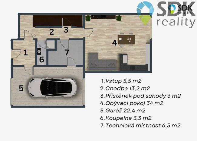 Prodej rodinného domu, Křenovice, Široká, 172 m2