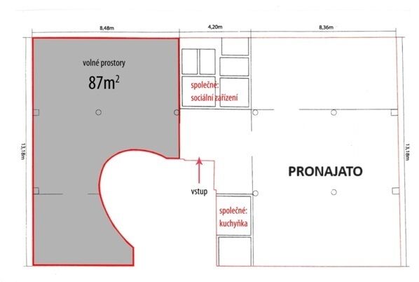 Pronájem kanceláře, Ústí nad Labem, 87 m2