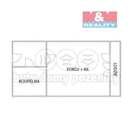 Pronájem bytu 1+kk, Most, M. G. Dobnera, 22 m2