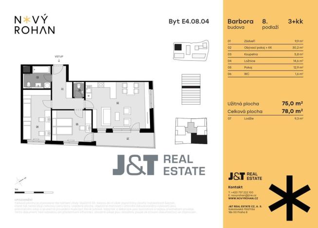 Prodej bytu 3+kk, Praha - Karlín, Libeňský ostrov, 75 m2