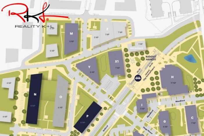 Prodej bytu 1+kk, Praha - Hlubočepy, náměstí Olgy Scheinpflugové, 39 m2