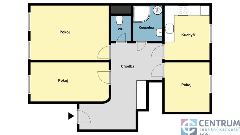 Prodej bytu 3+1, Smržovka, Údolní, 62 m2