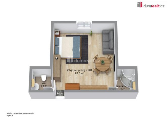 Prodej bytu 1+kk, Merklín - Pstruží, 27 m2