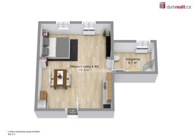 Prodej bytu 1+kk, Merklín - Pstruží, 37 m2