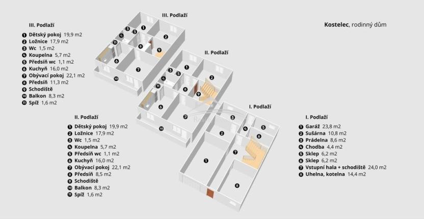 Prodej rodinného domu, Kostelec, 330 m2