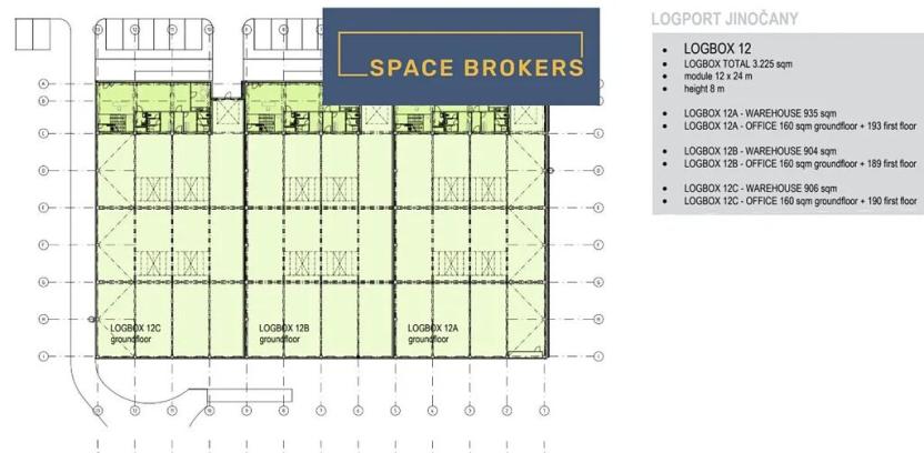 Pronájem skladu, Jinočany, 1250 m2