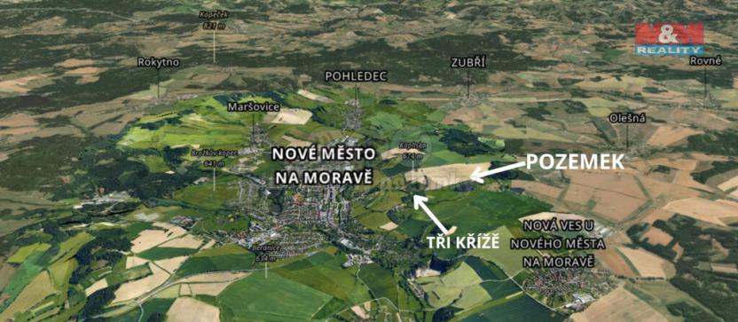 Prodej pole, Nové Město na Moravě, 3702 m2