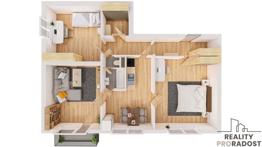 Prodej bytu 3+1, Moravský Krumlov, Sídliště, 73 m2