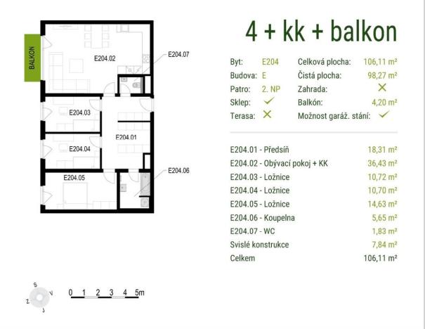 Prodej bytu 4+kk, Praha - Letňany, Nepomuckých, 98 m2