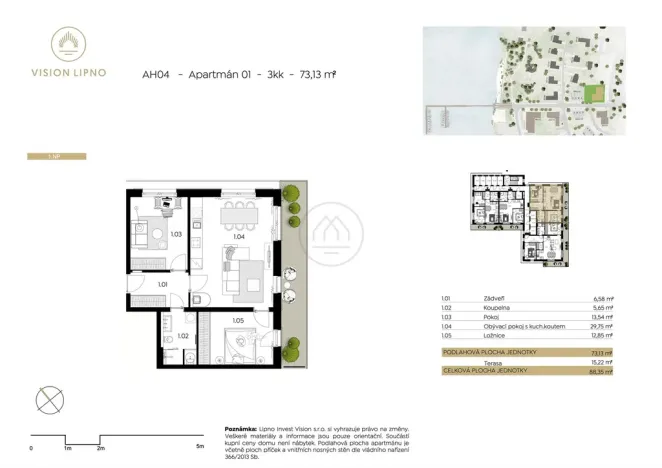 Prodej bytu 3+kk, Frymburk, 88 m2