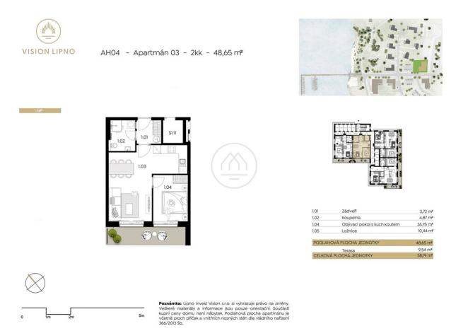 Prodej bytu 2+kk, Frymburk, 58 m2