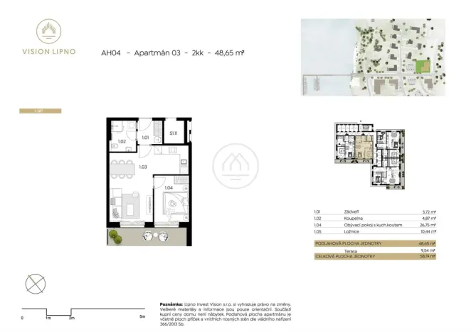 Prodej bytu 2+kk, Frymburk, 58 m2