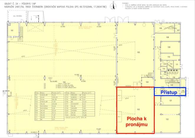 Pronájem skladu, Šternberk, Nádražní, 183 m2