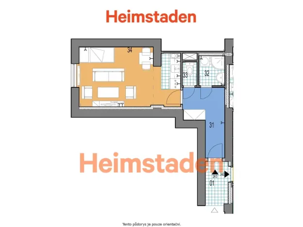Pronájem bytu 1+kk, Ostrava - Poruba, Opavská, 27 m2