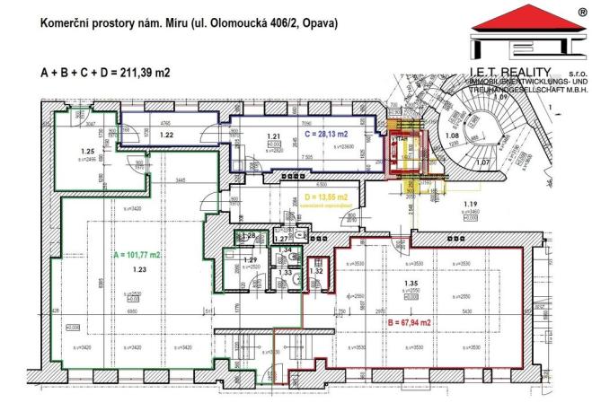 Pronájem obchodního prostoru, Opava, Olomoucká, 212 m2