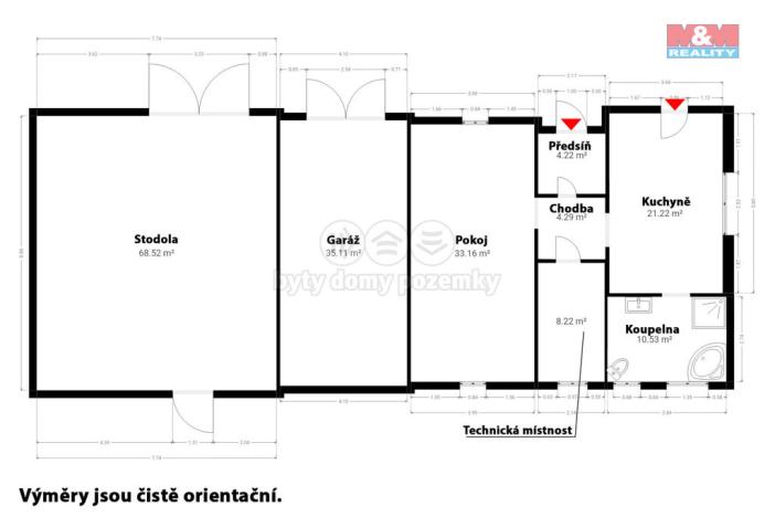 Prodej rodinného domu, Měčín - Radkovice, 83 m2