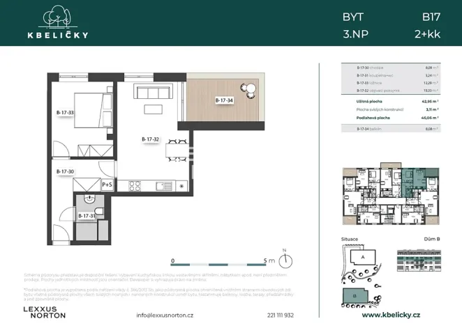 Prodej bytu 2+kk, Praha - Kbely, Hůlkova, 46 m2