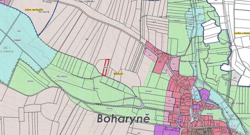 Prodej pole, Boharyně, 2572 m2