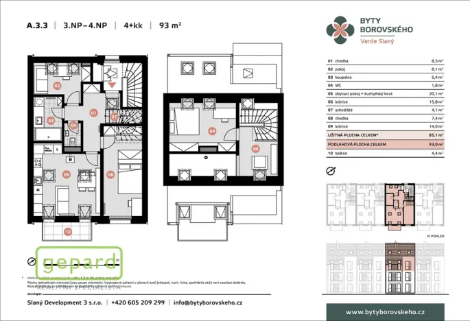 Prodej bytu 4+kk, Slaný - Kvíček, K. H. Borovského, 85 m2
