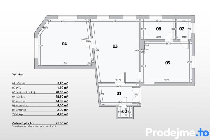 Prodej bytu 2+1, Znojmo, Třebízského, 66 m2