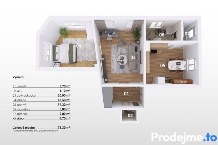 Prodej bytu 2+1, Znojmo, Třebízského, 66 m2