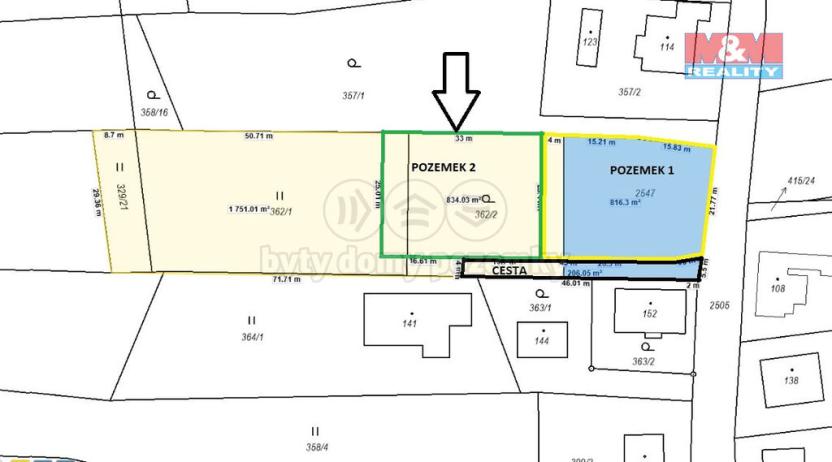 Prodej pozemku pro bydlení, Borovany - Trocnov, 834 m2