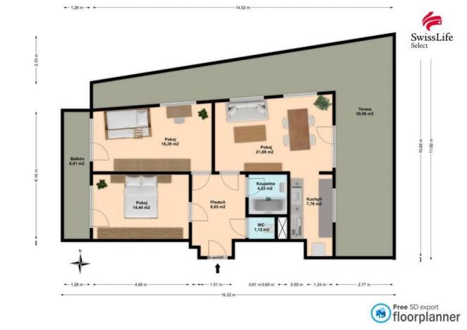 Prodej bytu 3+kk, Praha - Stodůlky, Sluneční náměstí, 79 m2