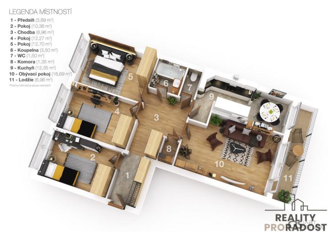 Prodej bytu 4+1, Praha, 93 m2